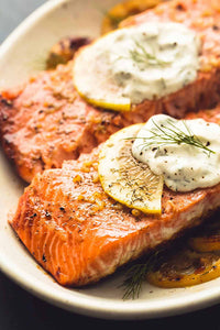 Salmon fillet with homemade mayonnaise